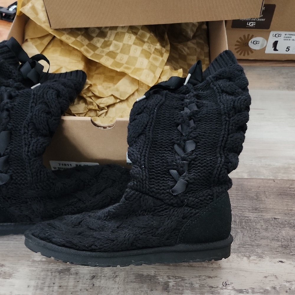UGG Black Knit Women's Winter Boots